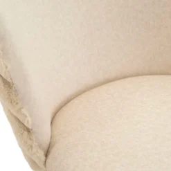 Sgabelli da Bar Set 2 Pezzi Crema Seduta Imbottita Schienale Lavorato