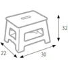 Sgabello Bianco Pieghevole Salvaspazio per la Casa Alto 32 cm in Plastica
