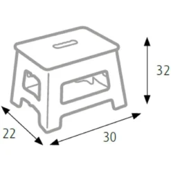 Sgabello Bianco Pieghevole Salvaspazio per la Casa Alto 32 cm in Plastica