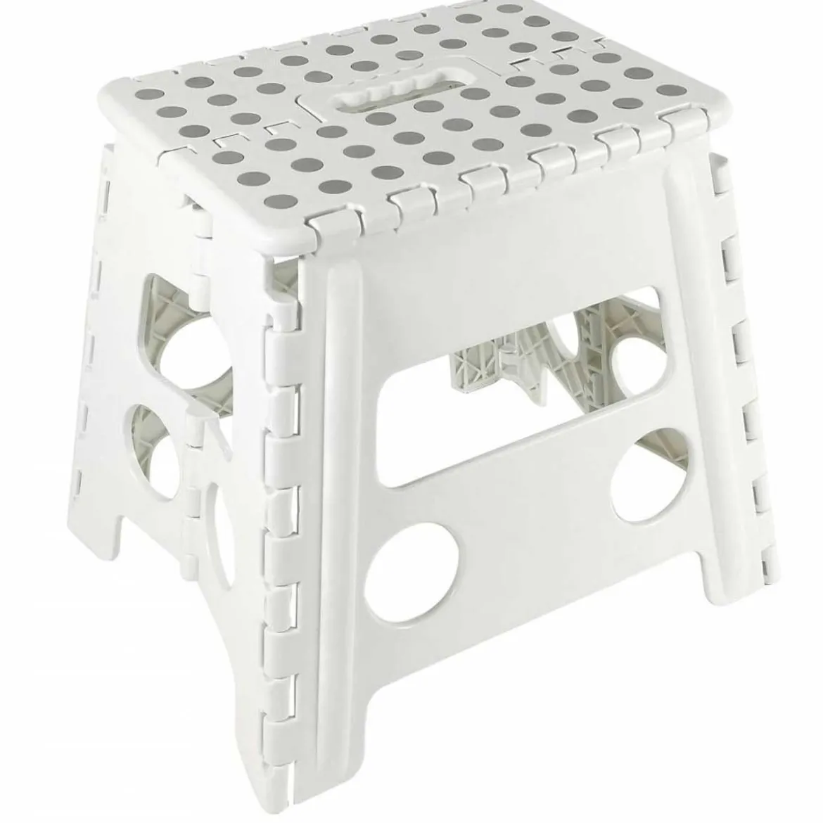 Sgabello Bianco Pieghevole Salvaspazio per la Casa Alto 32 cm in Plastica
