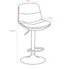 Sgabello con Seduta in Ecopelle Grigio Gamba in Metallo Inox Regolabile