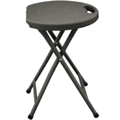 Sgabello Pieghevole Noce in Acciaio e HDPE 30x30x44 cm da Interno