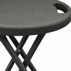 Sgabello Pieghevole Noce in Acciaio e HDPE 30x30x44 cm da Interno