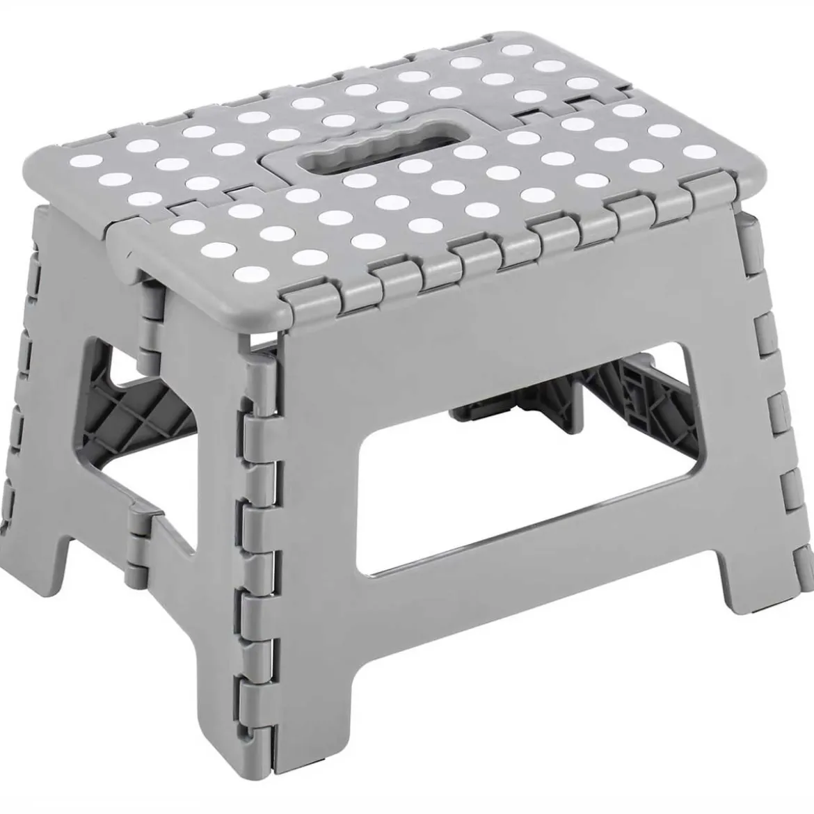 Sgabello Pieghevole Salvaspazio per la Casa in Plastica Grigio 22 cm