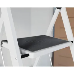 Sgabello Scaletta Pieghevole 3 Gradini 30x20 Acciaio Nero Salvaspazio
