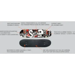 Skateboard 79x20 Acero 7 Strati con Cuscinetti ABEC7 Street Hip Hop