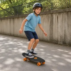 Skateboard 57x15 Nero con Cuscinetti ABEC7 in Polipropilene