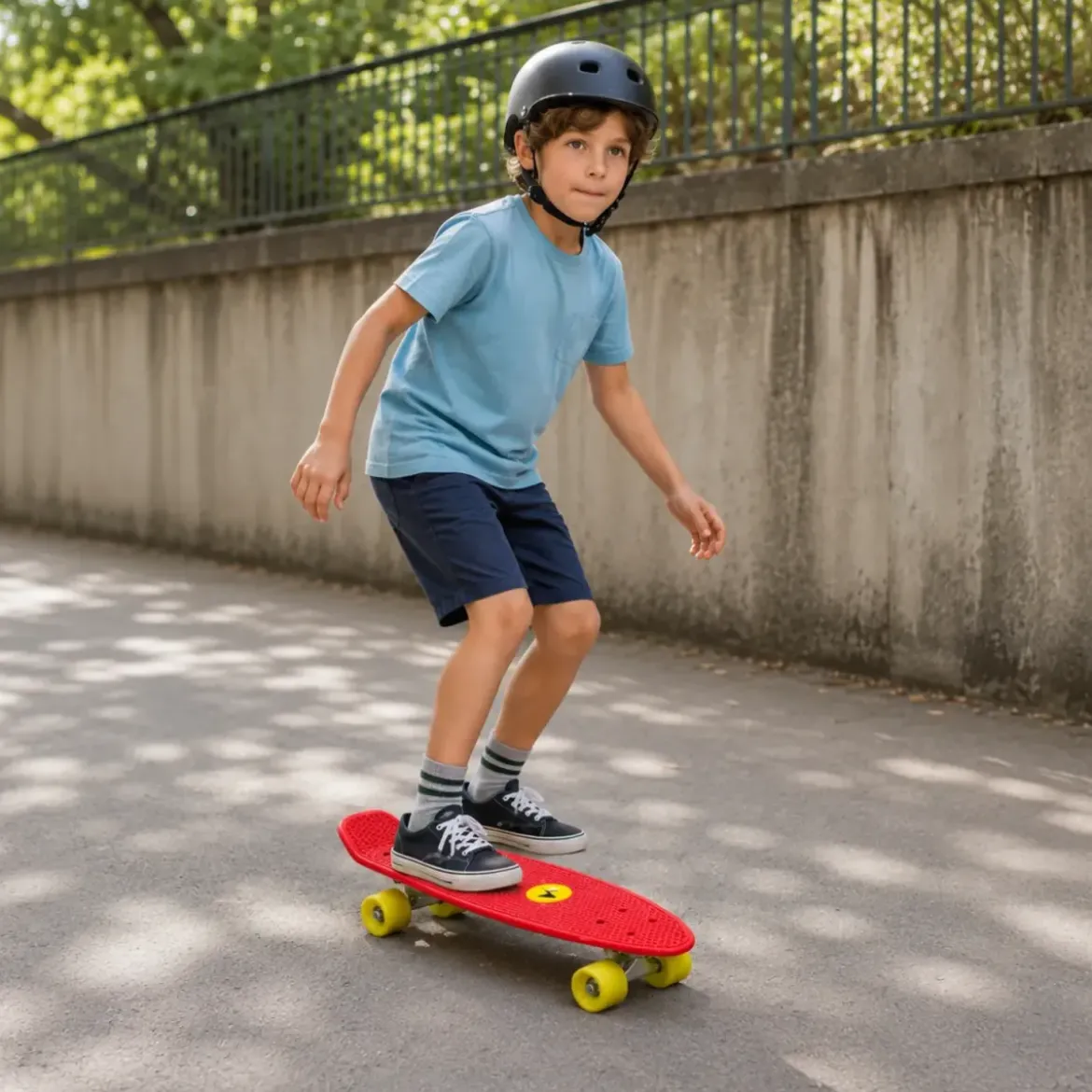 Skateboard 57x15 Rosso con Cuscinetti ABEC7 in Polipropilene