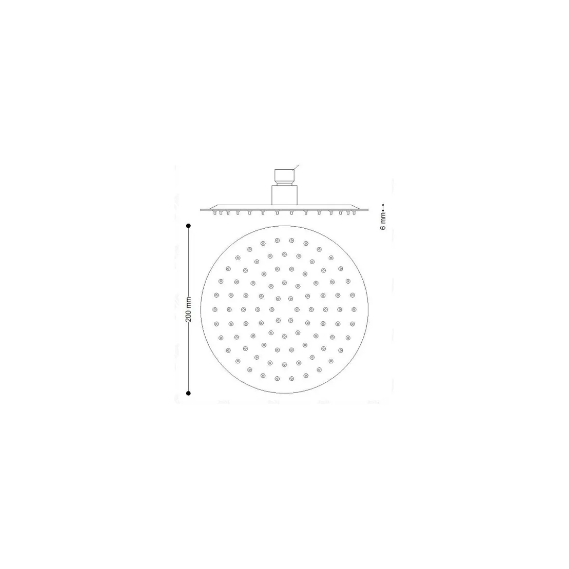 Soffione per doccia inox tondo 200 mm