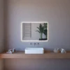 Specchio con Illuminazione Led 80x60 Rettangolare Arredo Bagno Moderno