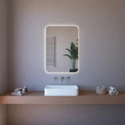 Specchio da Bagno Moderno 100x70 Rettangolare con Illuminazione Perimetrale