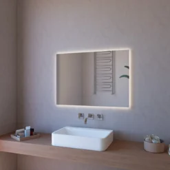 Specchio Moderno Rettangolare 100x70 con Illuminazione a Led da Bagno