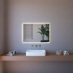 Specchio Retroilluminato Rettangolare 110x80 a Led da Parete da Bagno