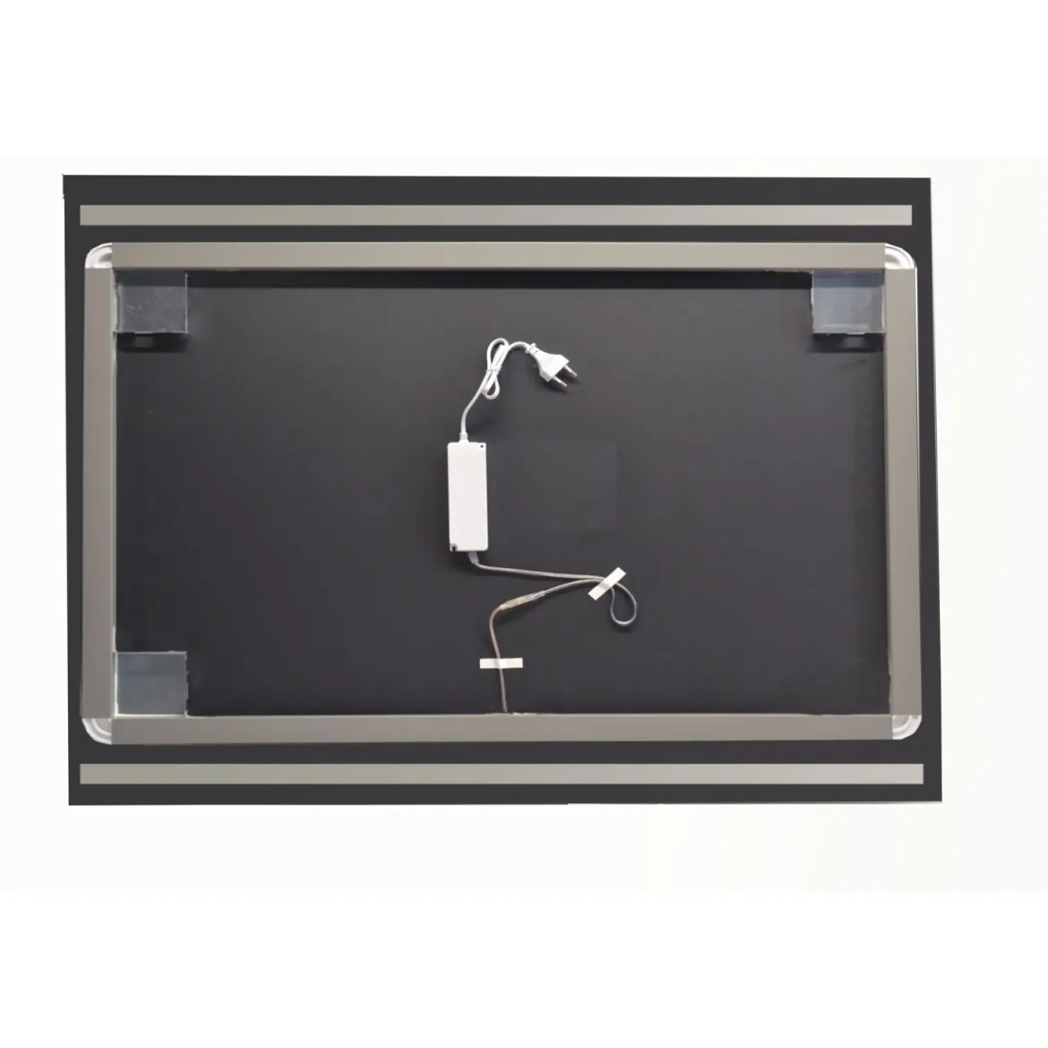Specchio Rettangolare Moderno 100x70 da Bagno con Fasce Illuminate a Led