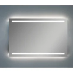 Specchio Rettangolare Moderno 100x70 da Bagno con Fasce Illuminate a Led
