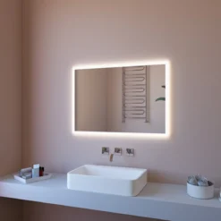 Specchio Rettangolare per Bagno con Illuminazione Perimetrale a Led 80x60