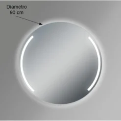 Specchio Rotondo da Bagno 90 cm con Illuminazione Perimetrale a Led
