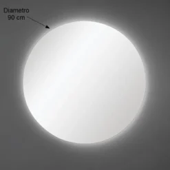 Specchio Rotondo Illuminazione Perimetrale Led 90 cm Moderno per Bagno