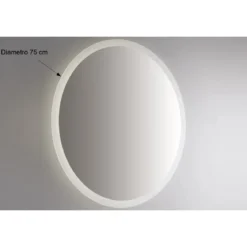 Specchio Rotondo Retroilluminato Led 75 cm da Parete per Bagno Decorativo