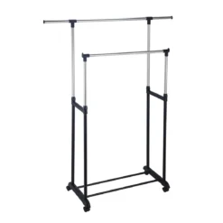 Stand Carrello Stender Appendiabiti Estensibile Porta Abiti Ruote Attaccapanni