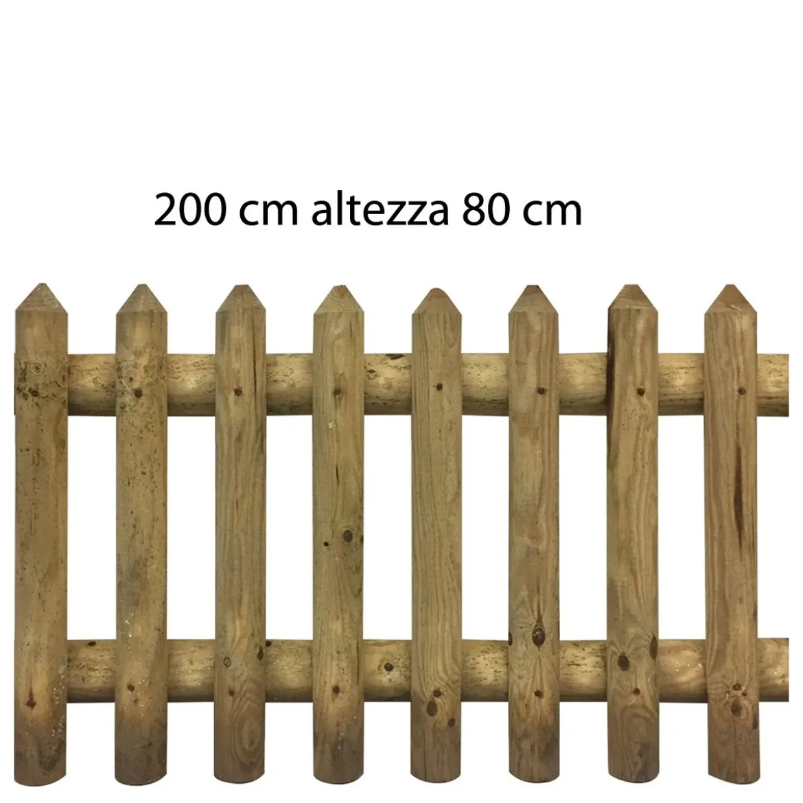 Steccato Bordura Aiuola 200 cm h 80 da Giardino Recinzione Staccionata in Legno