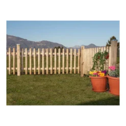 Steccato Bordura Aiuola 200 cm h 80 da Giardino Recinzione Staccionata in Legno