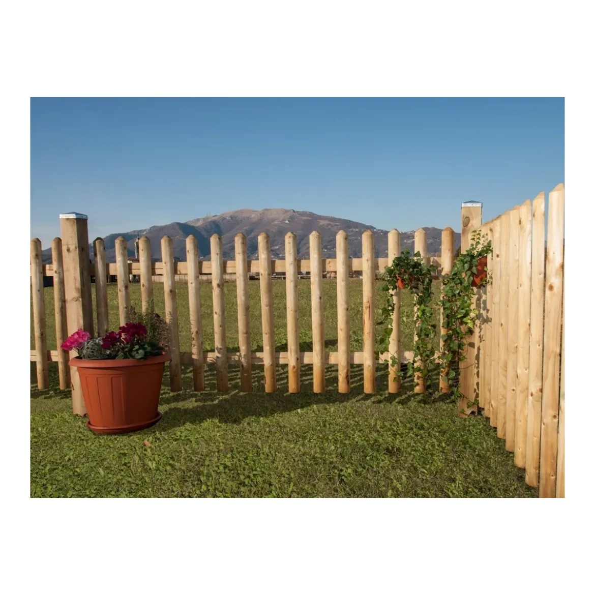 Steccato Bordura Aiuola 200 cm h 80 da Giardino Recinzione Staccionata in Legno