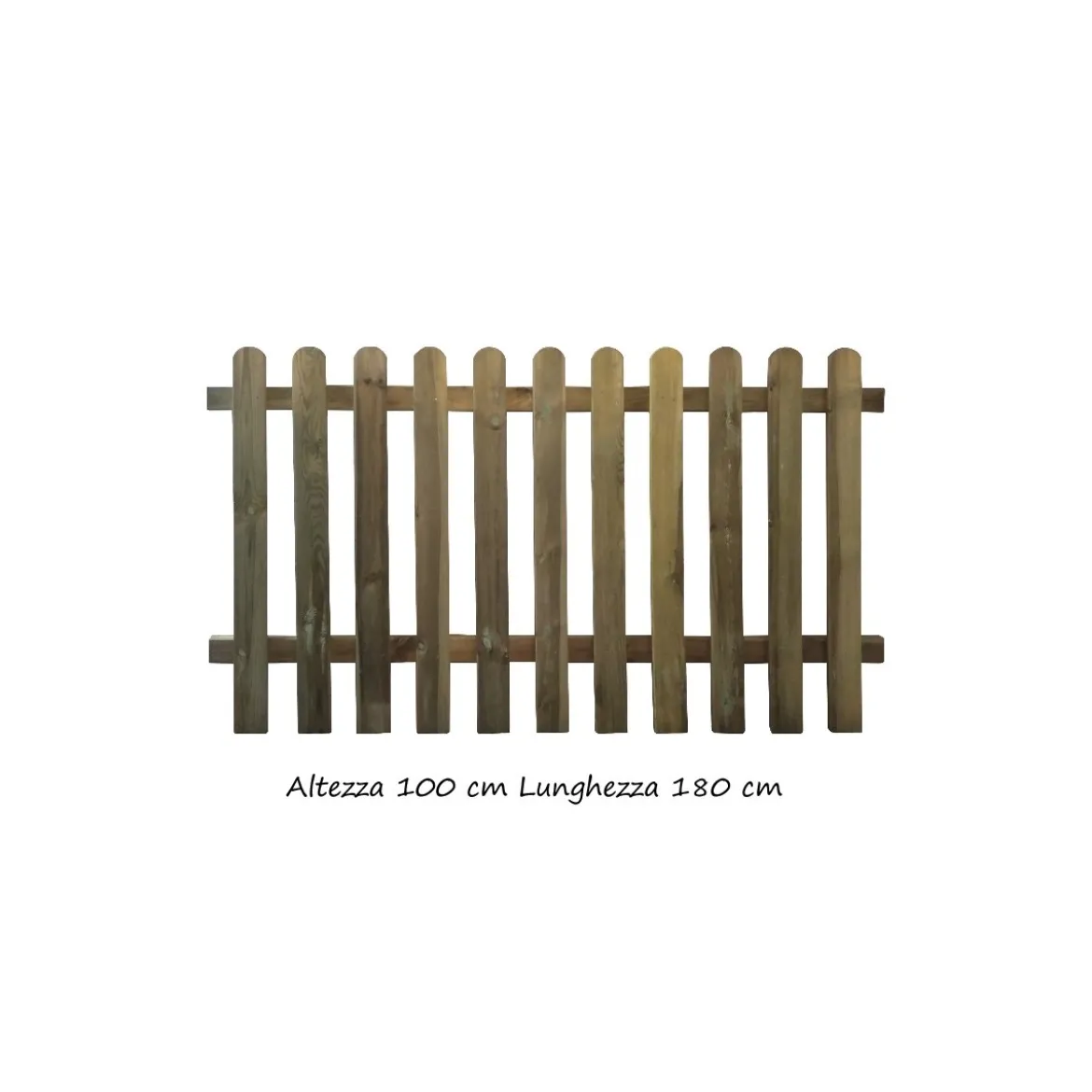 Steccato Bordura Aiuola 180 cm h 100 Giardino Recinzione Staccionata in Legno