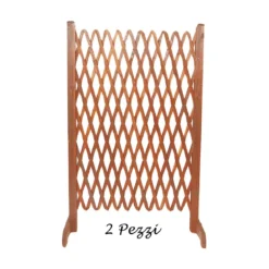 2 Steccato Estensibile Legno 110x120 Grigliato Pannello Griglia Piante Terrazzo