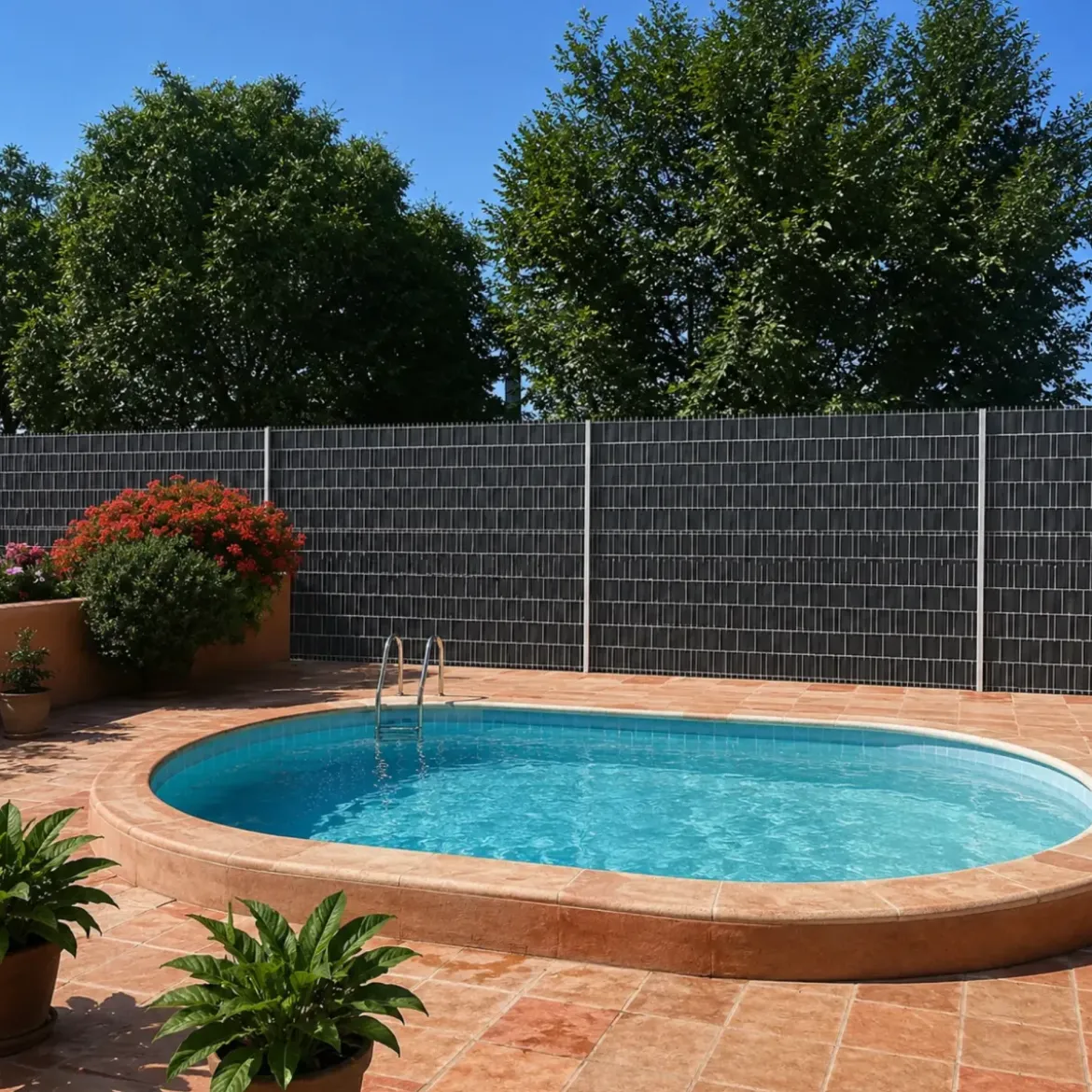 Strisce Frangivista per Recinzioni in PVC Antracite 35m con 20 Clip