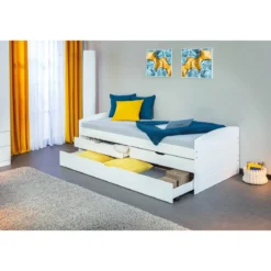 Struttura 2 Letti singoli 90x200 cm Bianco con Cassetti
