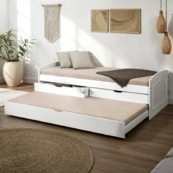 Struttura 2 Letti singoli 90x200 cm Bianco con Cassetti