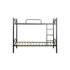 Struttura Letto a Castello con scala 198x80x160 cm in Nero
