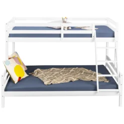Struttura Letto a Castello 90x200 e 140x200 cm in Legno Bianco
