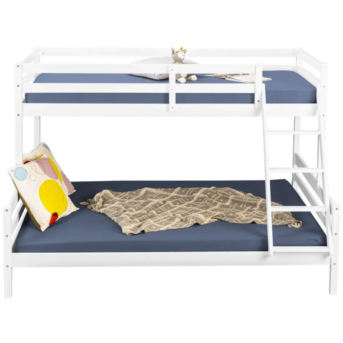 Struttura Letto a Castello 90x200 e 140x200 cm in Legno Bianco