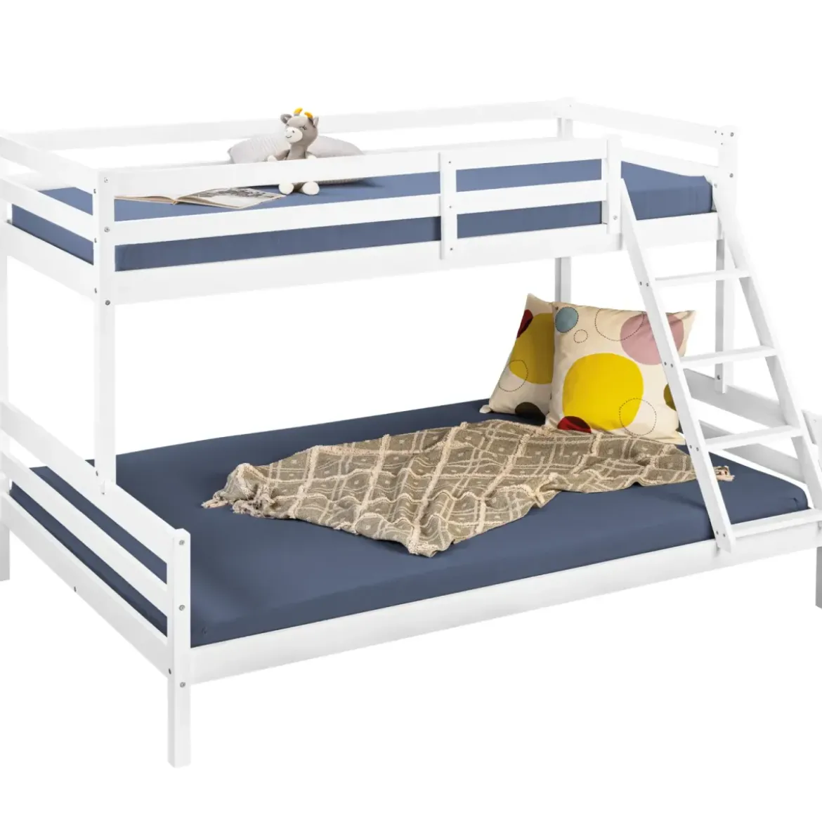 Struttura Letto a Castello 90x200 e 140x200 cm in Legno Bianco