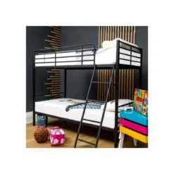 Struttura Letto a Castello 199x97x160 cm in Metallo Nero