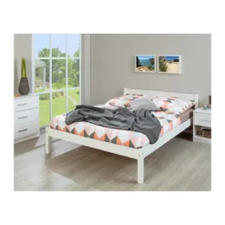 Struttura Letto alla Francese 140x200 Bianco una Piazza e Mezza Cameretta Bimbi