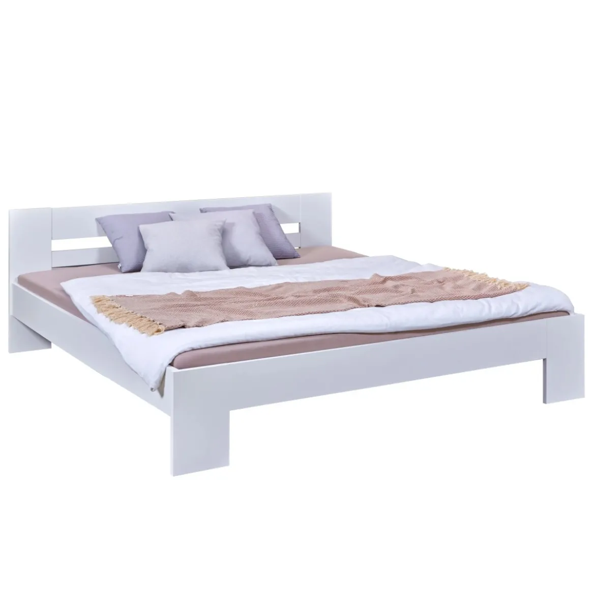 Struttura Letto Matrimoniale 180x200 cm Bianco senza Doghe