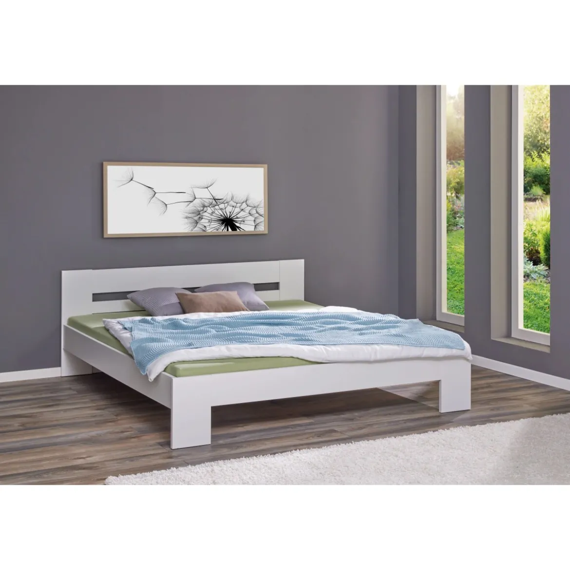 Struttura Letto Matrimoniale 180x200 cm Bianco senza Doghe