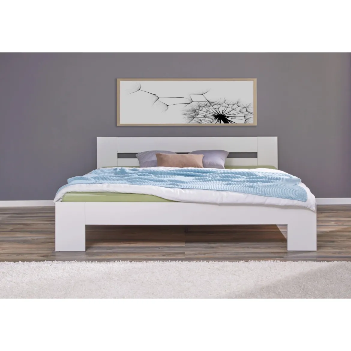 Struttura Letto Matrimoniale 180x200 cm Bianco senza Doghe