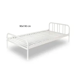 Struttura Letto Singolo 90x190 Rete a Doghe in Metallo per Cameretta dei Bambini