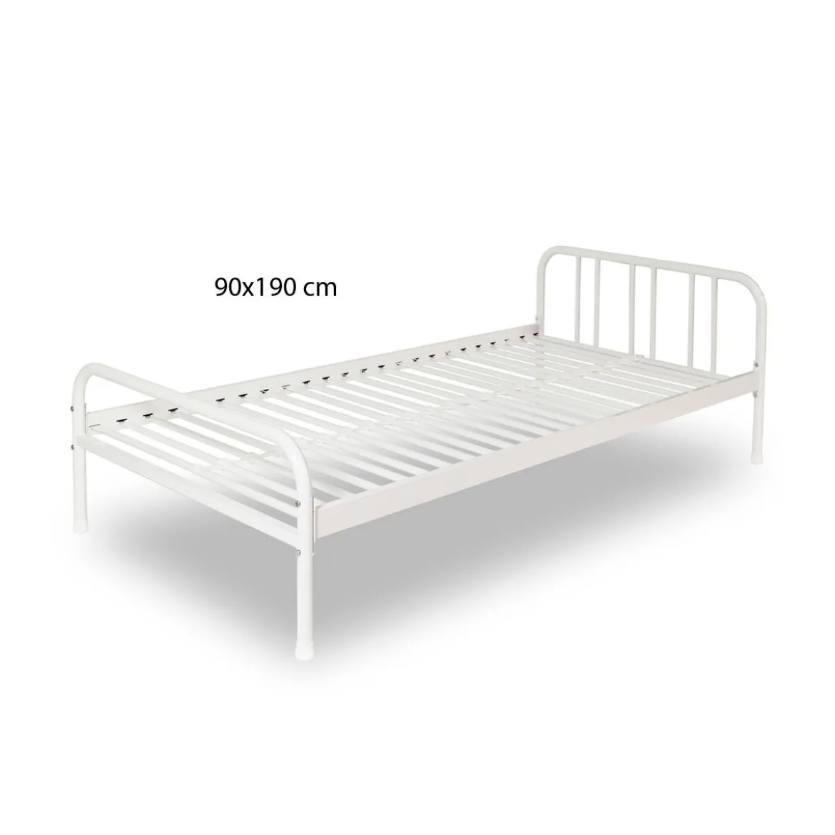 Struttura Letto Singolo 90x190 Rete a Doghe in Metallo per Cameretta dei Bambini