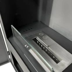 Stufa a Bioetanolo 1,2L da Pavimento 3,4 kW in Acciaio Inox Nero