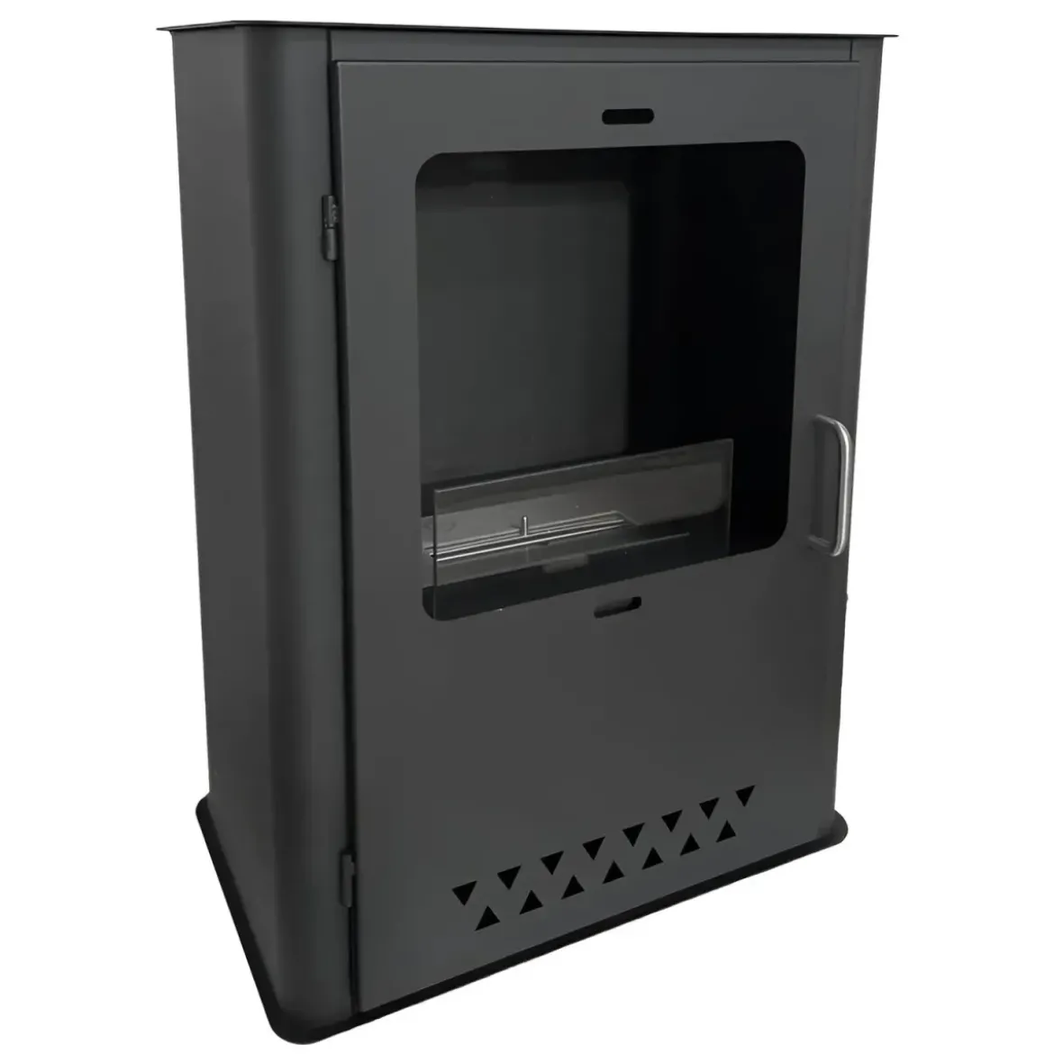 Stufa a Bioetanolo 1,2L da Pavimento 3,4 kW in Acciaio Inox Nero