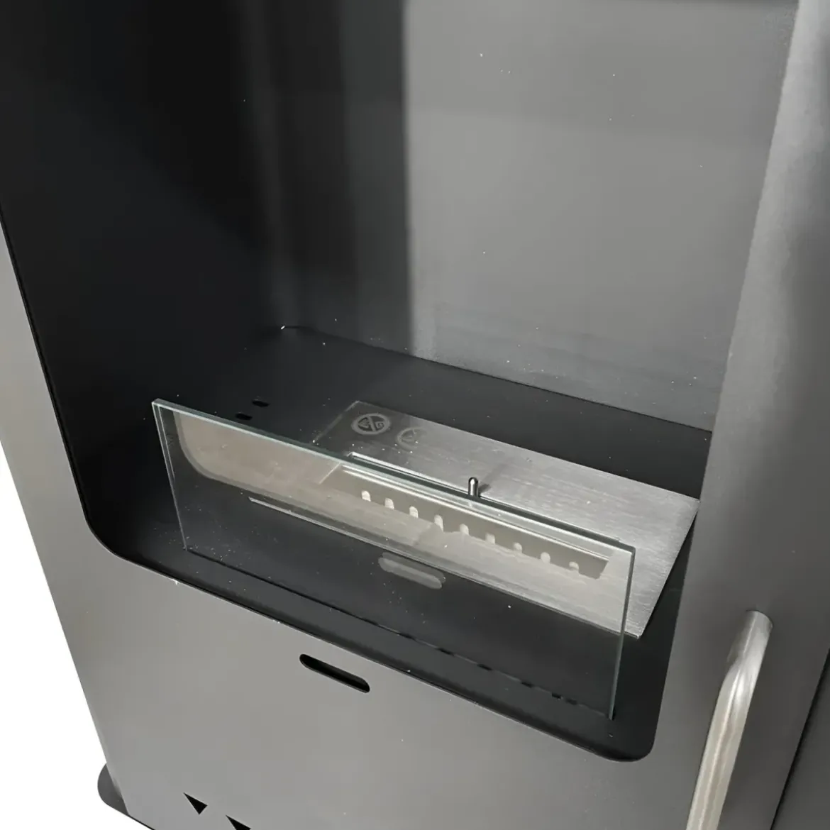 Stufa a Bioetanolo 1,2L da Pavimento 3,4 kW in Acciaio Inox Nero