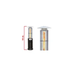 Stufa a Fungo 11Kw da Esterno con Vetro Gas GPL Patio Terrazzo con Ruote Bombola