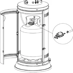 Stufa a Gas a Fungo da Esterno 10500W Cilindrica Acciaio Inox Lucido