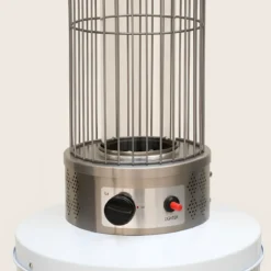 Stufa a Gas a Fungo da Esterno 10500W Cilindrica in Acciaio Bianco