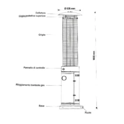 Stufa a Gas GPL Fungo da Esterno per Patio Terrazzo Riscaldamento Riscaldanti